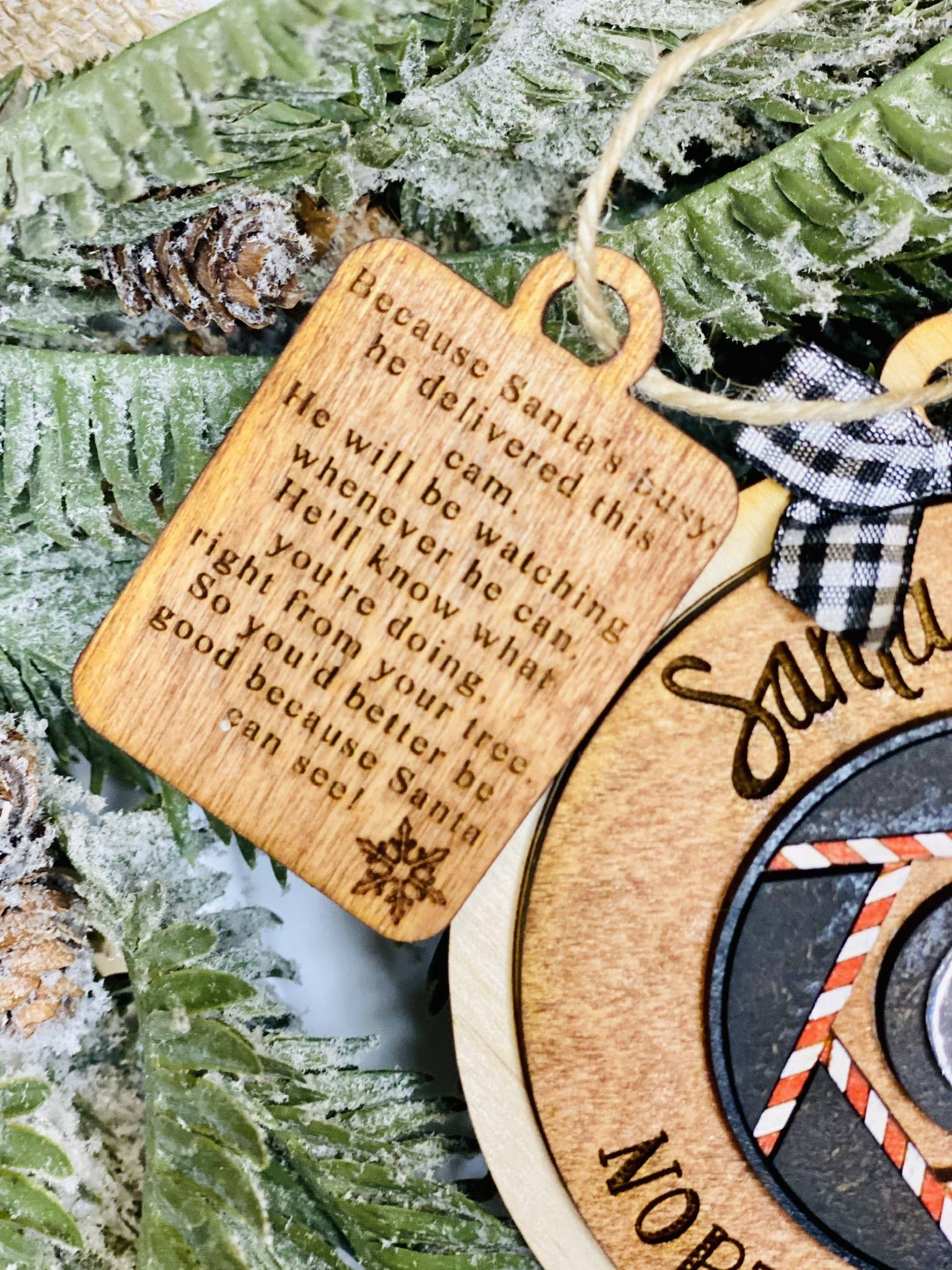 The Rustic Rose, LLC - Wholesale Ornament - Santa Cam Ornament1