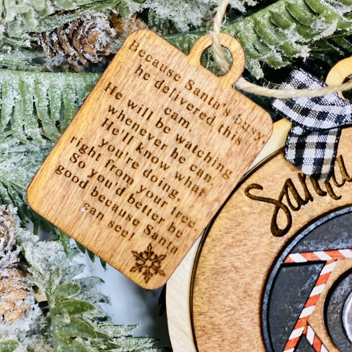 The Rustic Rose, LLC - Wholesale Ornament - Santa Cam Ornament1