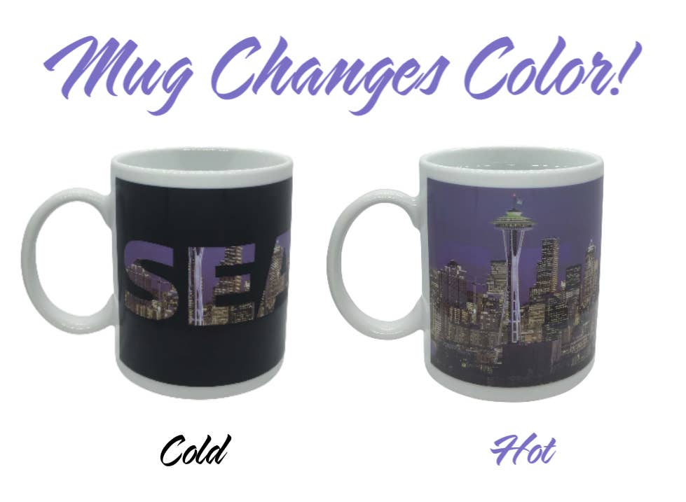 Seattle Skyline Color Changing Coffee Mug for wholesale by Sunkiss