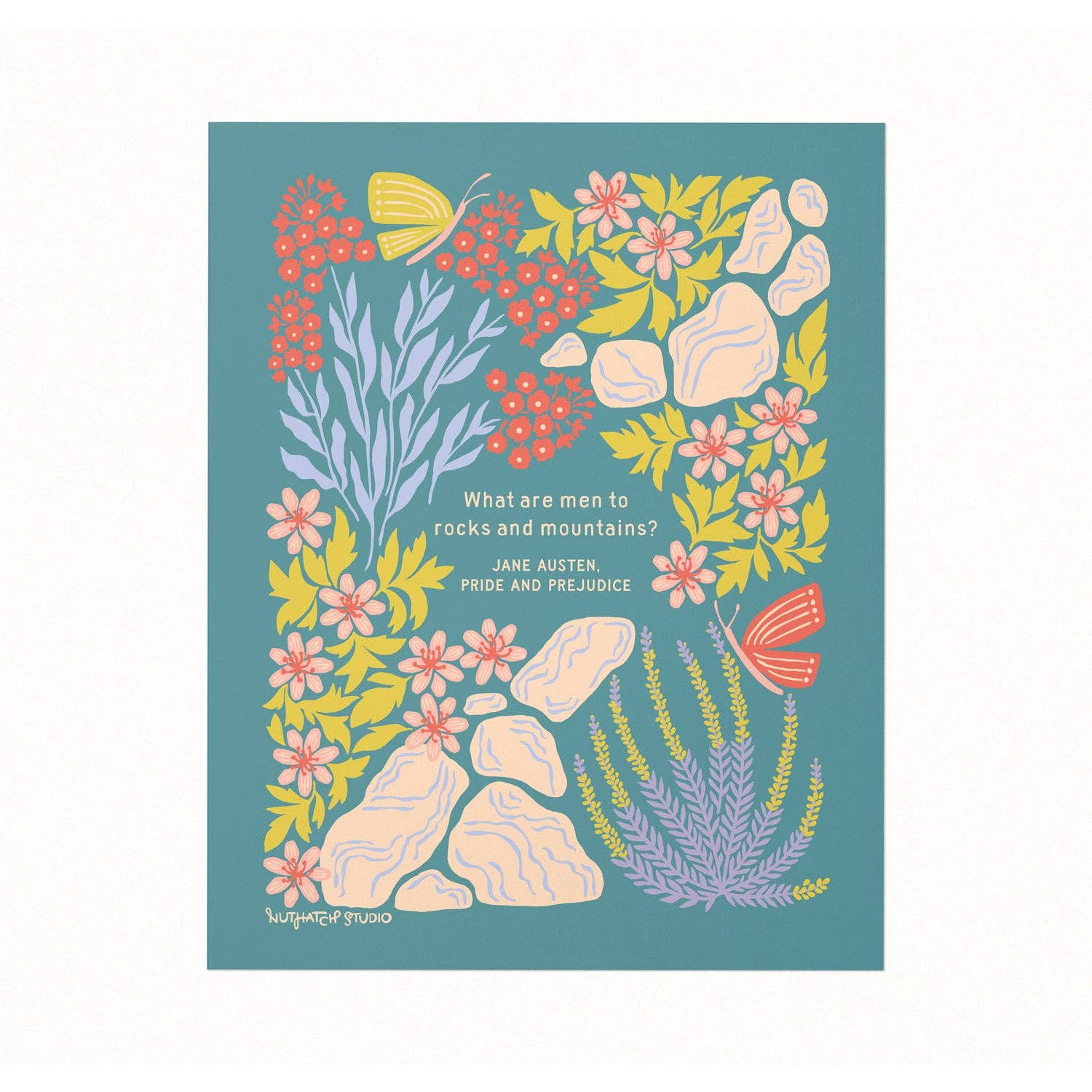 Nuthatch Studio - Wholesale Art Print - What Are Men to Rocks & Mountains: Jane Austen Art Print2