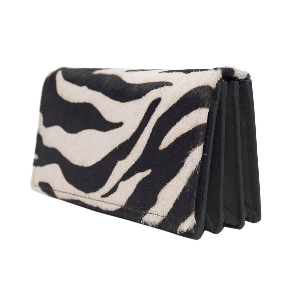 Arrigo - Wholesale Wallet - Women's - Leather Ladies Wallet RFID Black Leather Animal Print Fur16