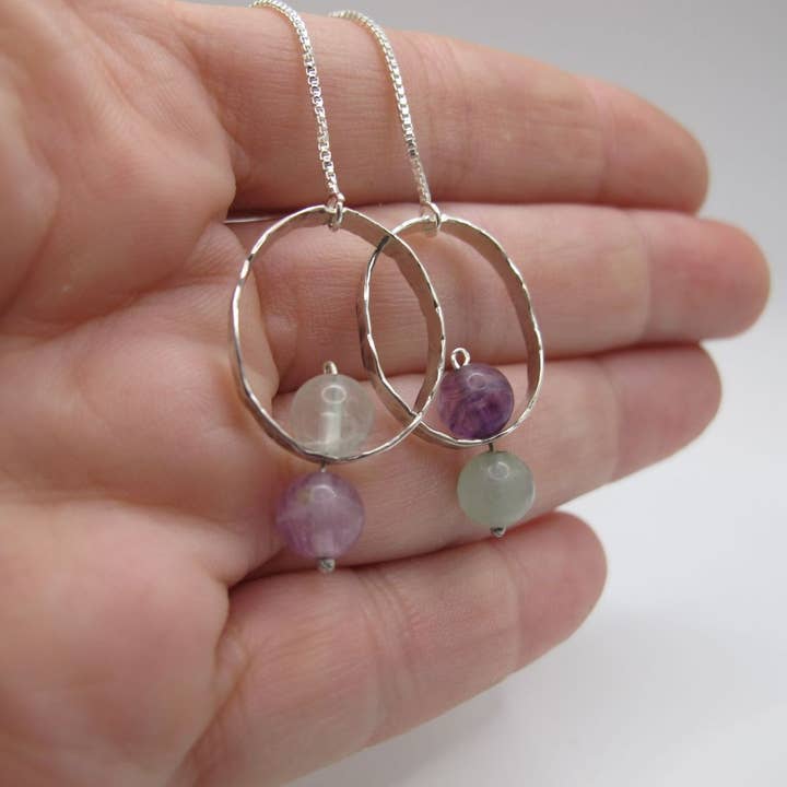 Orecchini in fluorite per la vendita all'ingrosso da parte di LABE JOYERÍA