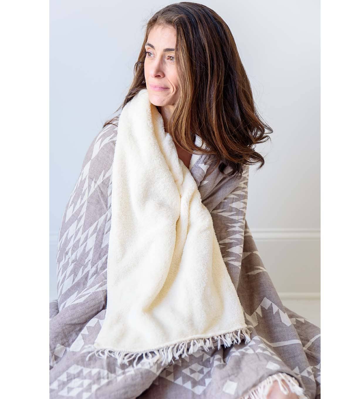 Turkish T - Wholesale Throw Blanket - Kilim Fleece Lined Throw6