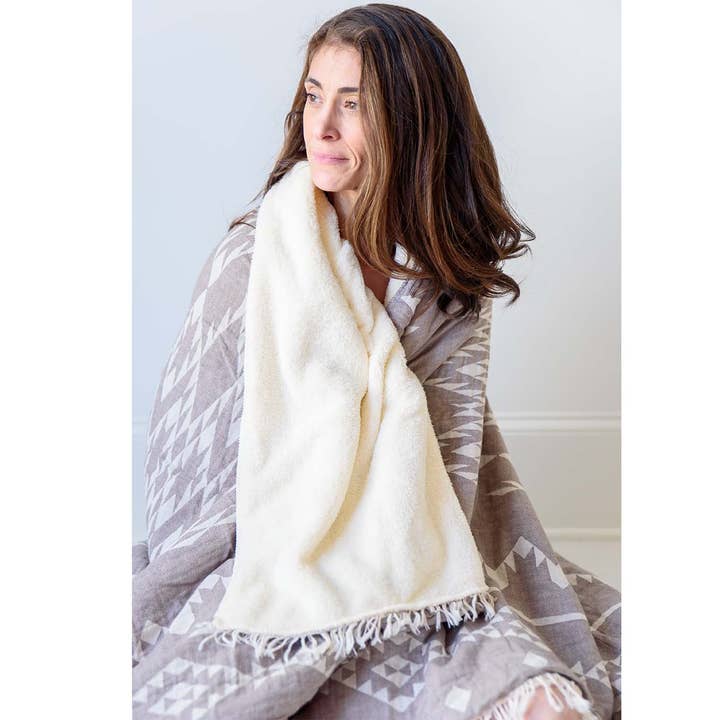 Turkish T - Wholesale Throw Blanket - Kilim Fleece Lined Throw6