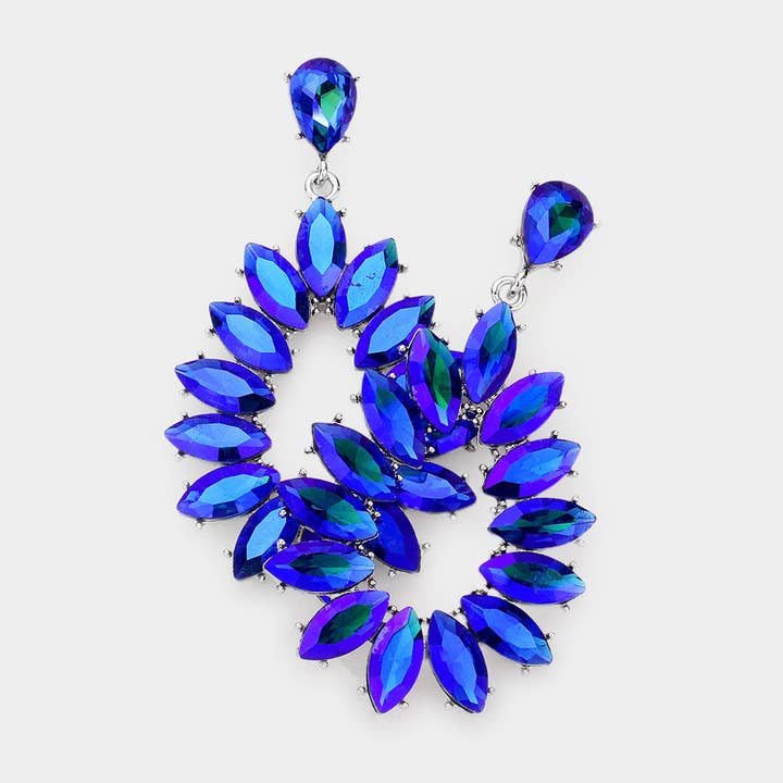 Marquise-Stein-Cluster offene Tropfen-Ohrringe für den Abend für den Großhandel von Sensibling Corp.