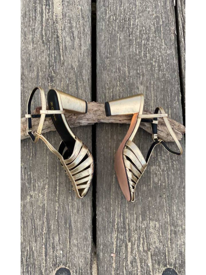 HOSS – Salto alto - Mulher por atacado – HOSS Gold Gaiola Salto2