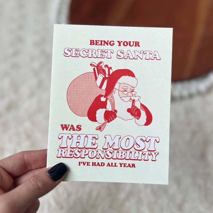 Big Moods - Wholesale Christmas Card - "Being Your Secret Santa The Most Responsibility" Xmas Card