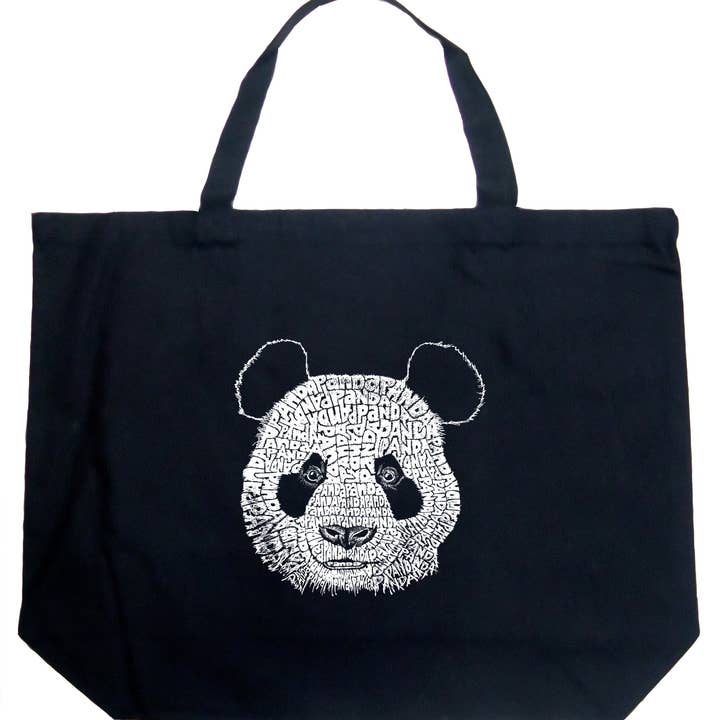 LA Pop Art Word Art Tote Bag - Panda for wholesale by LA Pop Art