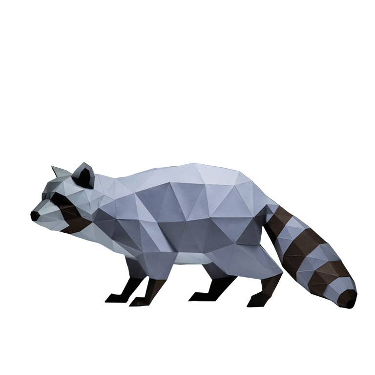PAPERCRAFT WORLD – Kit de artesanato DIY por atacado – Raccoon Modelo 3D PaperCraft Origami10