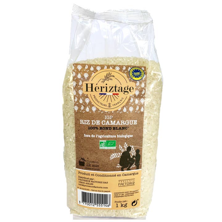 PROVENCE FACTORIZ – Engroshandel Ris – CAMARGUE RIS IGP - RUND HVID ØKOLOGISK 1 KG