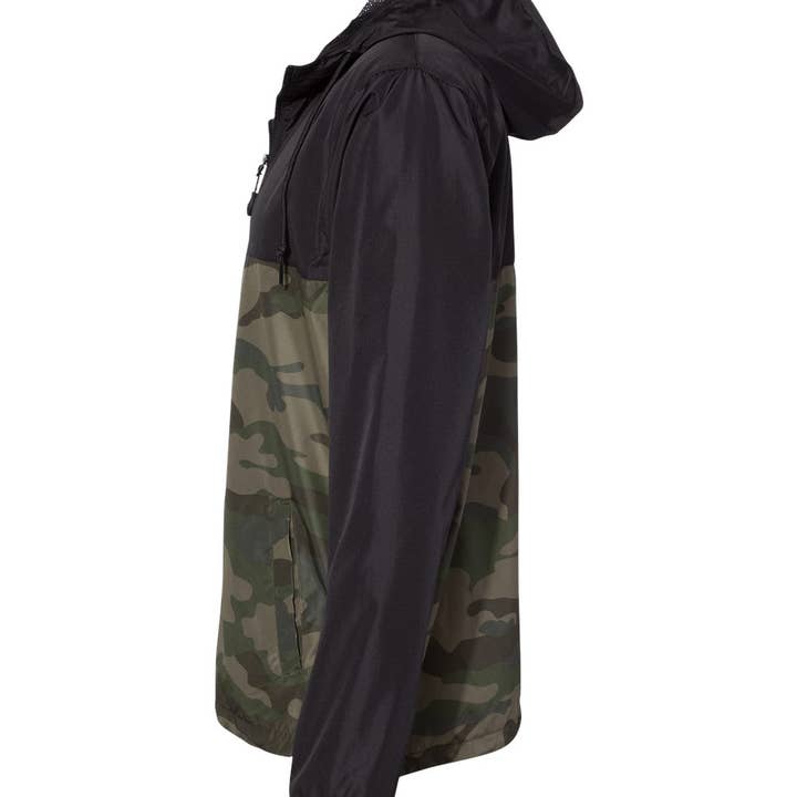 American Flyway Waterfowl - Wholesale Windbreaker – Men's - AF Waterfowl Camo and Black Lightweight Full Zip Pullover Windbreaker Jacket - Water Resistant2