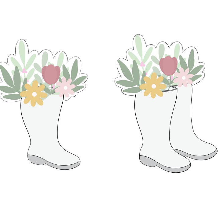 Bottes de pluie florales simples ou doubles pour la vente par Maison’s Custom Cutters
