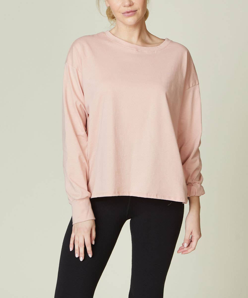 LILLA BOMULDSJERSEY OVERSIZE LANG SLV T-SHIRT for engroshandel på Faire1