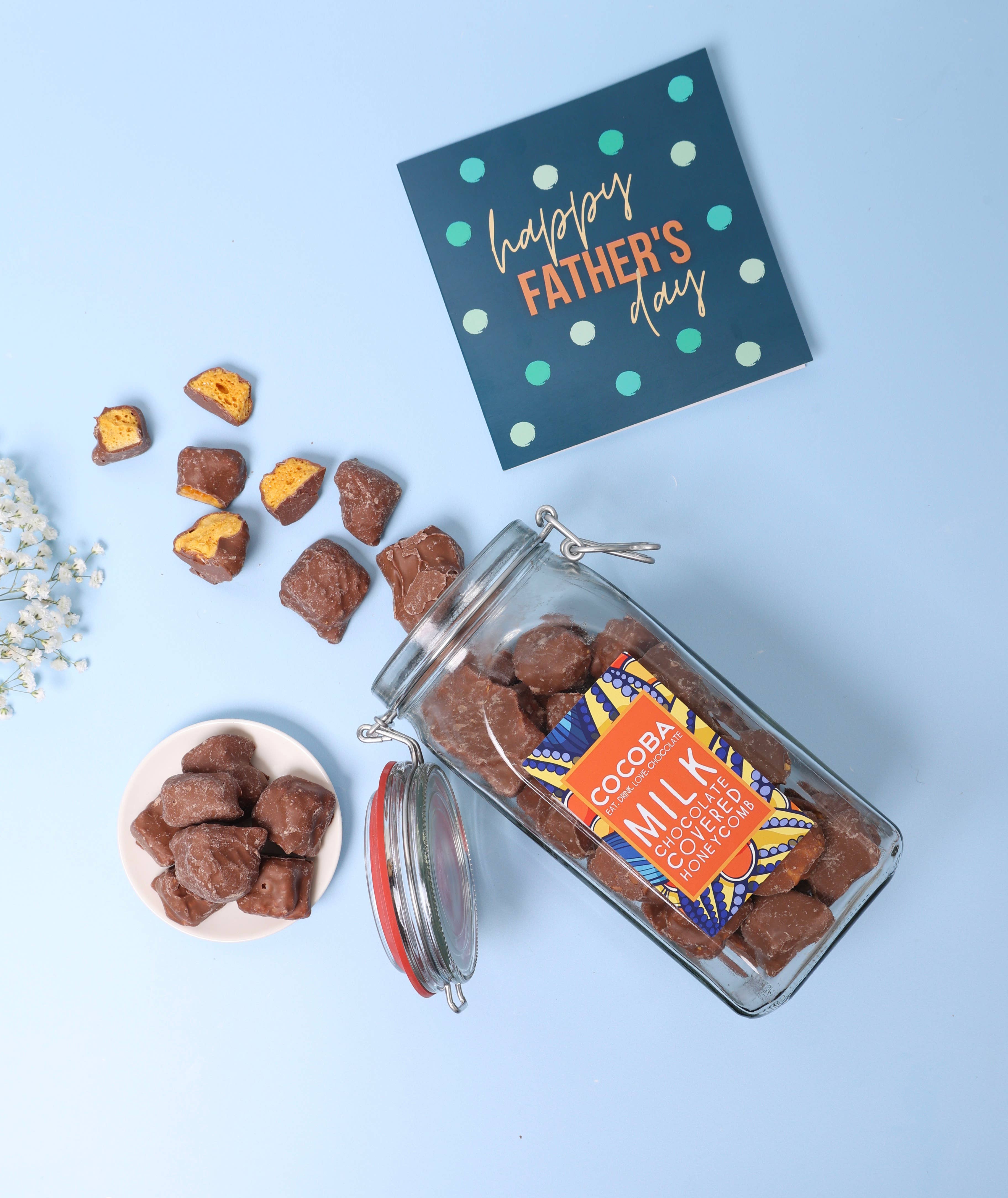 Cocoba – wholesale Chocolate-covered sweets – Milk Chocolate Covered Honeycomb Jar2