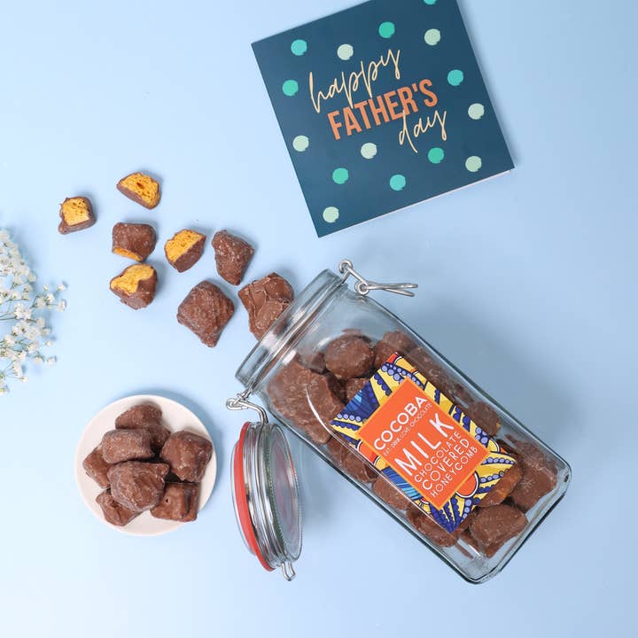 Cocoba – wholesale Chocolate-covered sweets – Milk Chocolate Covered Honeycomb Jar2