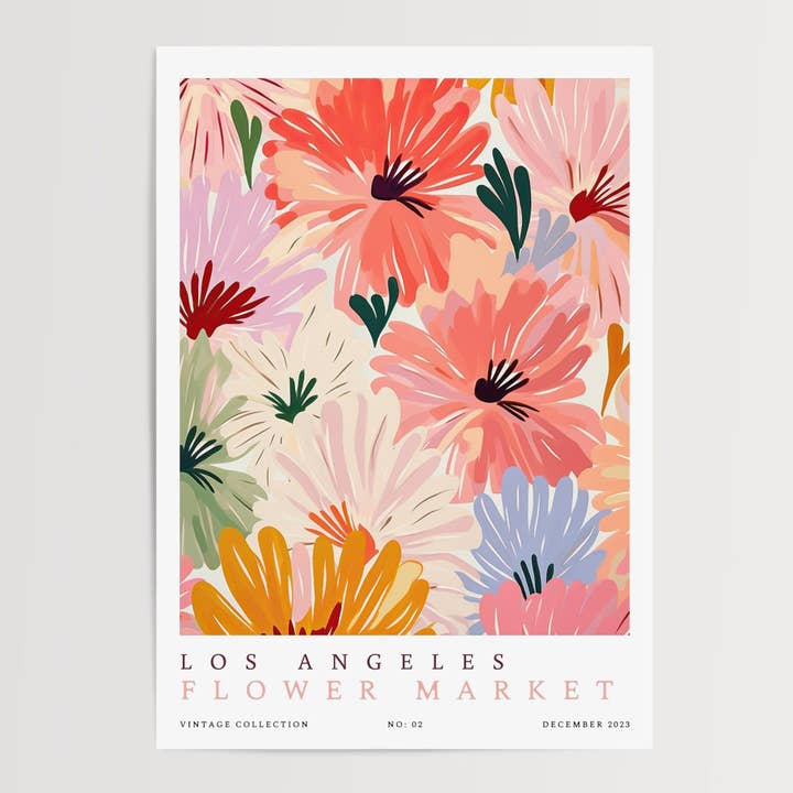 Los Angeles Flower Market Poster for wholesale by Enchanted Sights