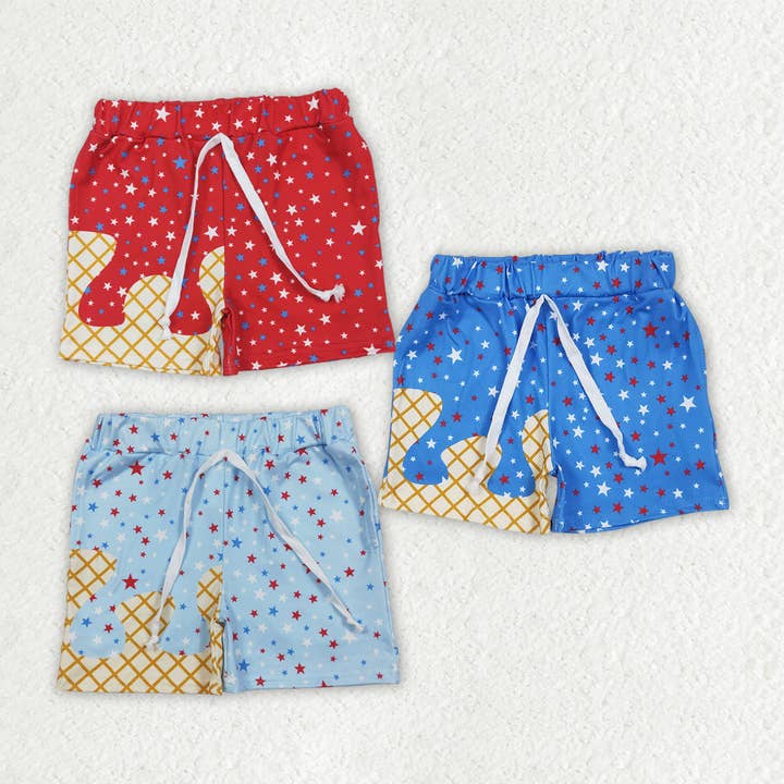 Sibling 3 Colors Baby Boys Drip Stars Pockets Team Shorts Bottom for wholesale by Aier Wholesale