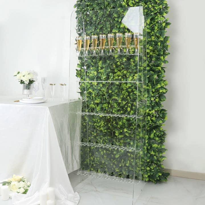 Elan Bazaar - Wholesale Wine Rack - 5 FT. Champagne Wine Glass Flute Holder Wall Stand, Holds 40