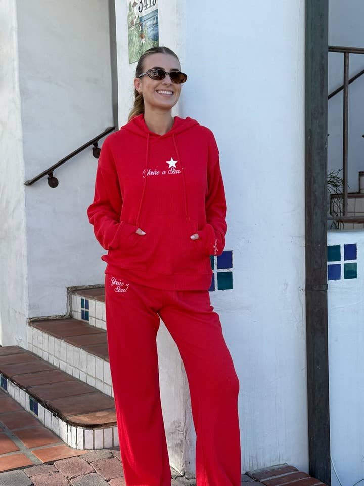 Du bist ein Star Waffel Weitbein-Sweathose für den Großhandel von The Mayfair Group