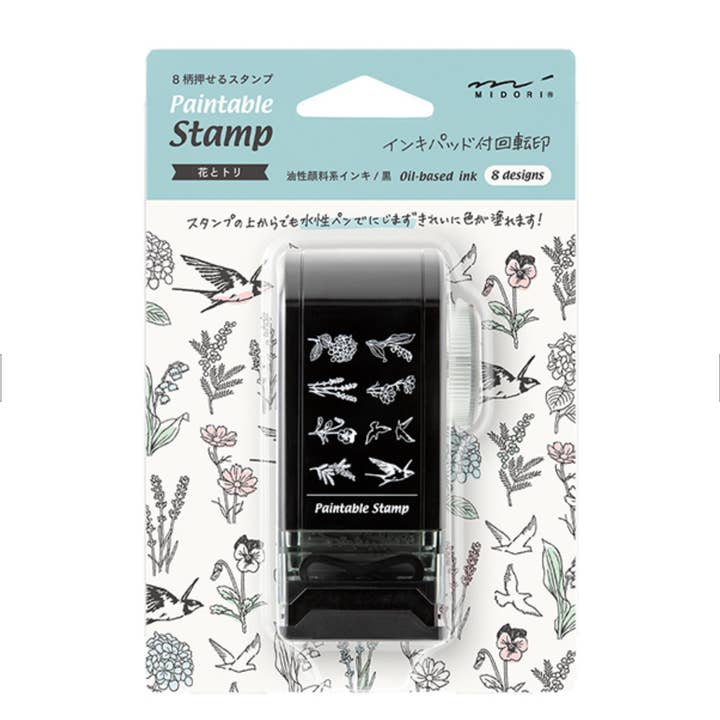 Rotary Rubber Stamp – Flowers & Birds Design | 12 Patterns for wholesale by 「FUNJI」In Japan