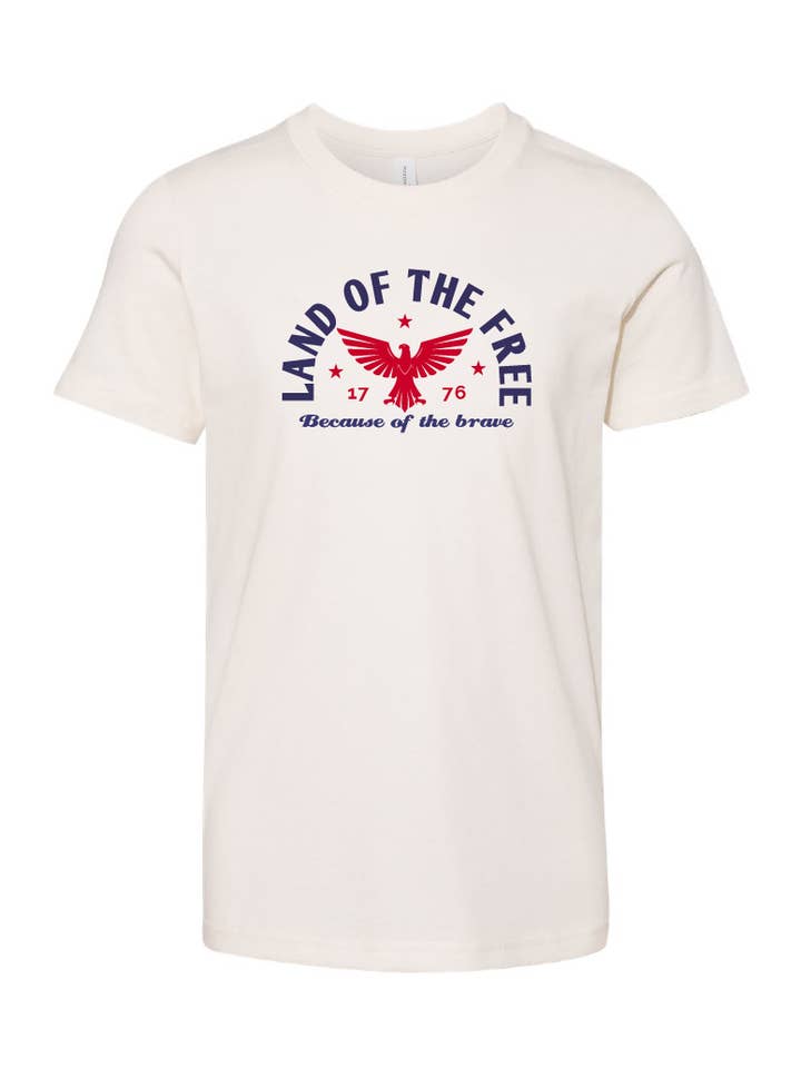 Land of the Free / Unisex Softstyle Short Sleeve Tee (Youth & Adult) / 3 Colors / Patriotic for wholesale by Salt & Sand