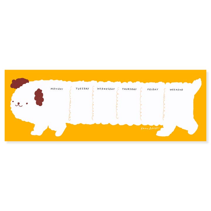 Karen Schipper - Wholesale Planner - Daisy Dog Weekly Desk Planner – Cute Dog Weekly Planner Pad