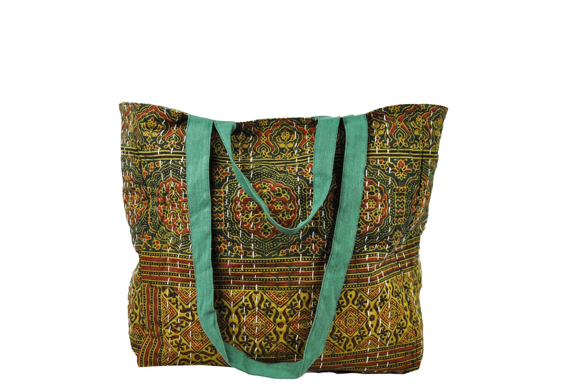 Zumki - Wholesale Tote Bag - Women's - Reversible Kantha Cotton Shopping Shoulder Tote Bag15