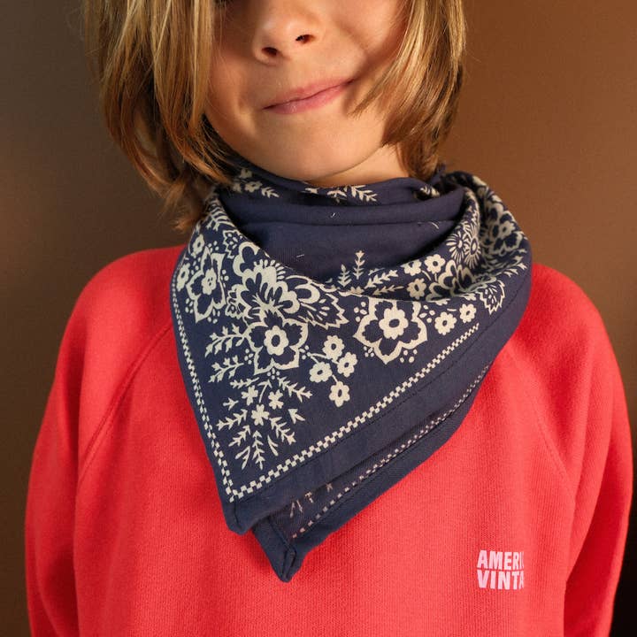 SO FAMILY - Wholesale Scarf - Kids - Kids Mysore bandana scarf Navy2