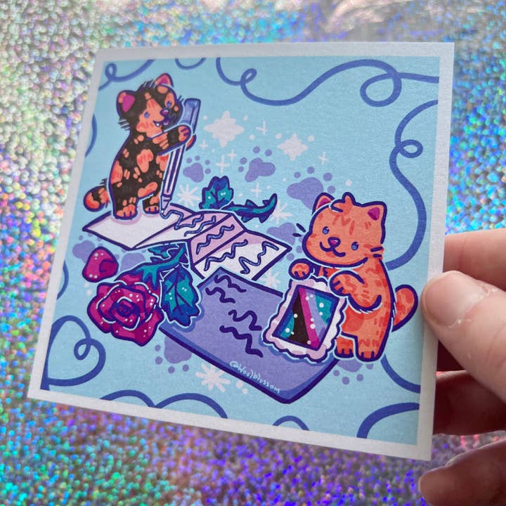 Penpal Kitties ~ Impression Scintillante pour la vente par Woolblossom