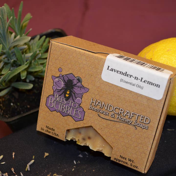 Lavender and Lemon Soap for wholesale by Bees-to-Bubbles Handcrafted Soaps