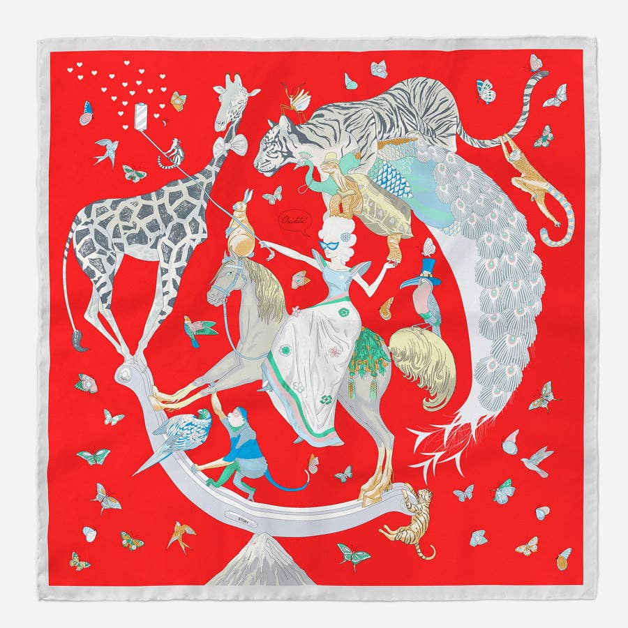 Dipped Shop - Wholesale Scarf - Women's - Colorful Animal Print Square Silk Scarf DP25F4540