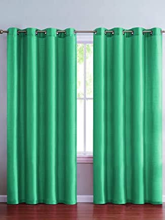 2pc Solid Faux Silk Grommet Top Curtains for Bedroom Room Darkening Panels Window Treatment Drapes for wholesale by Jenin Home Furnishing Inc
