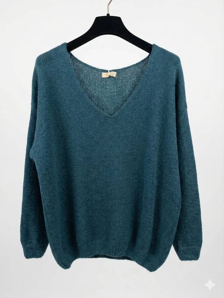 Mimi & Gogo - Vente Pull en maille – femme - Pull uni basique @20127_uni24