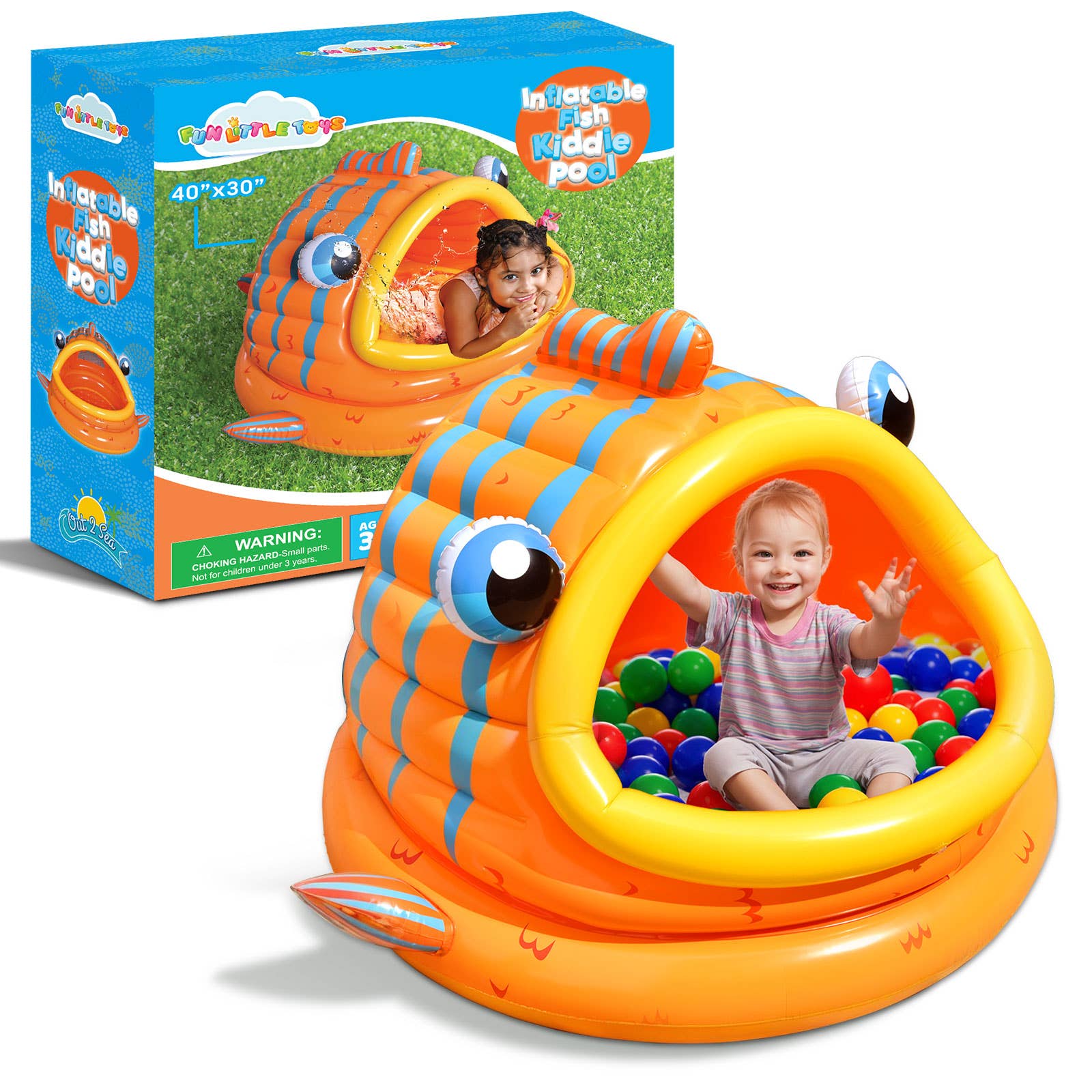 Fun Little Toys - Wholesale Opblaasbaar speelgoed - Little Inflatable Goldfish Kinderzwembad0