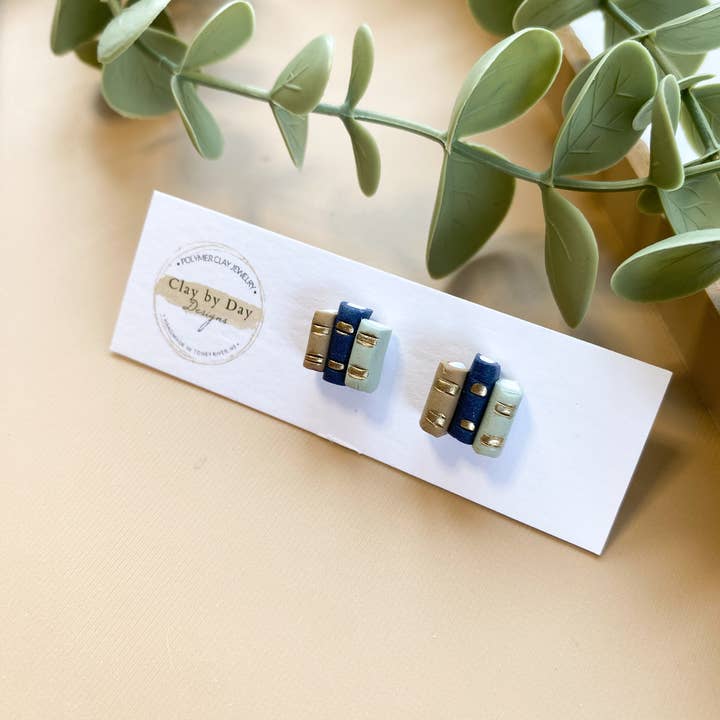 Clay by Day Designs - Wholesale Stud/Post Earrings - Book Library Stud Earrings - reading, bookish3
