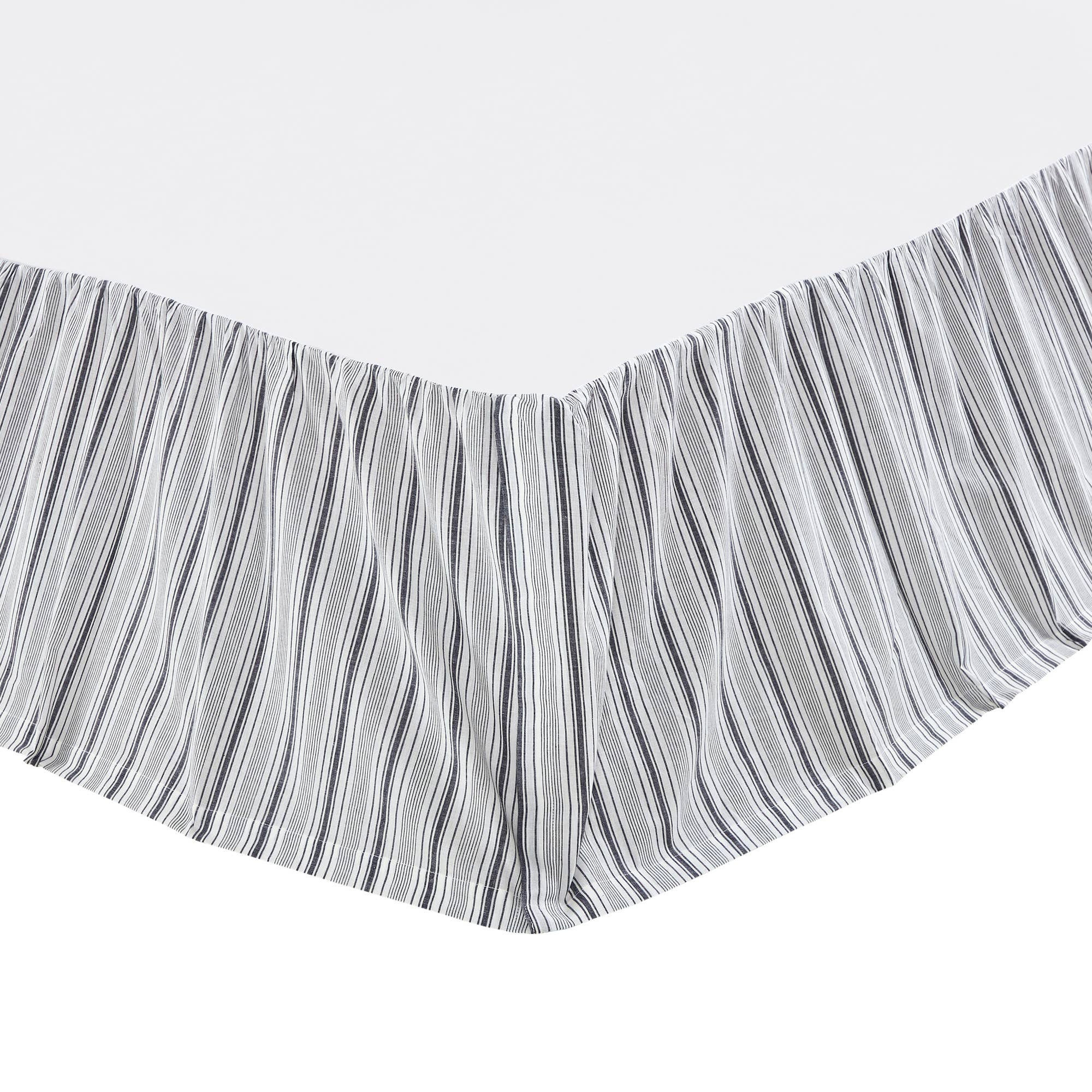 VHC Brands - Wholesale Bedskirt - Sawyer Mill Black Queen Bed Skirt 60x80x161