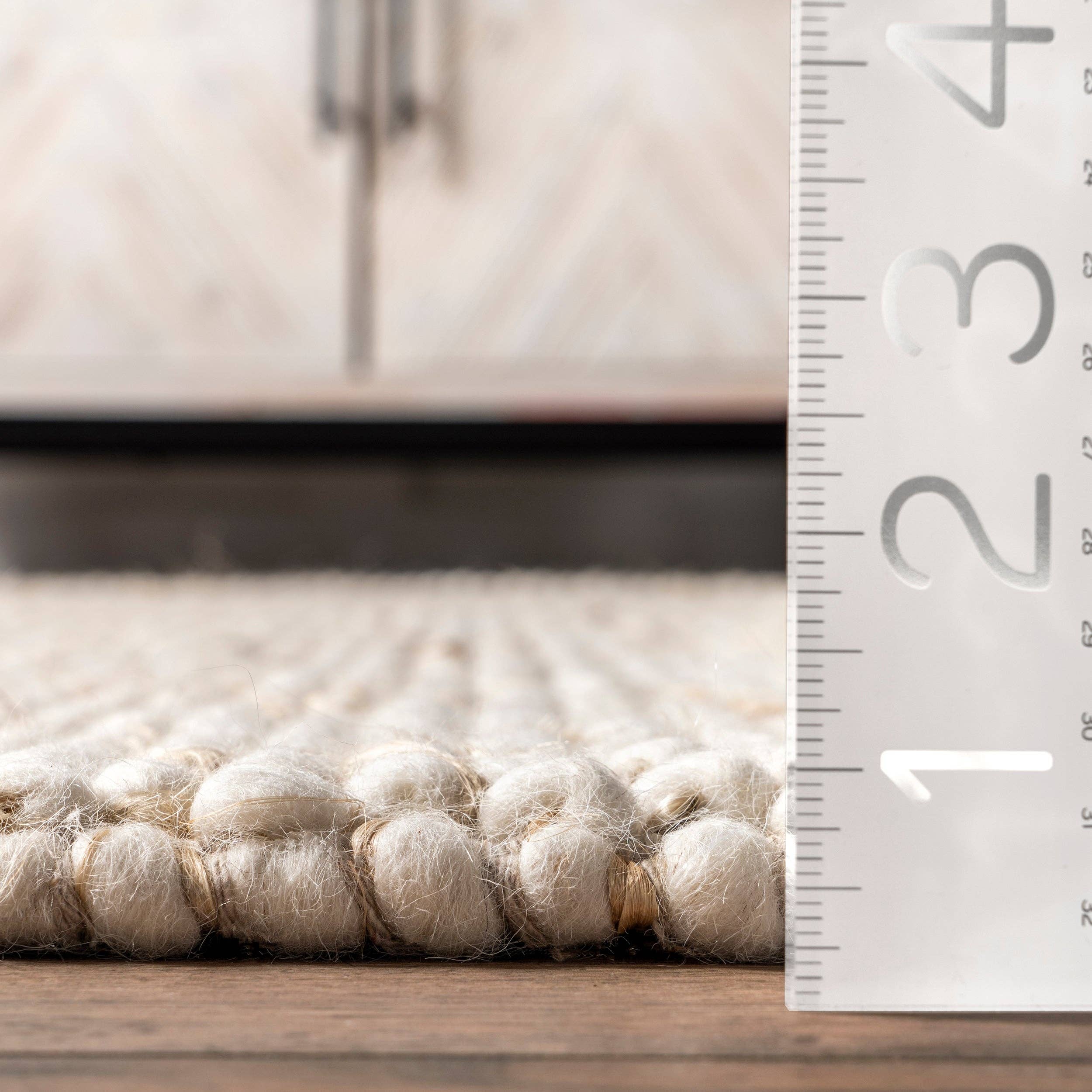 Ivory Deeanna Casual Textured Wool Area Rug for wholesale on Faire1