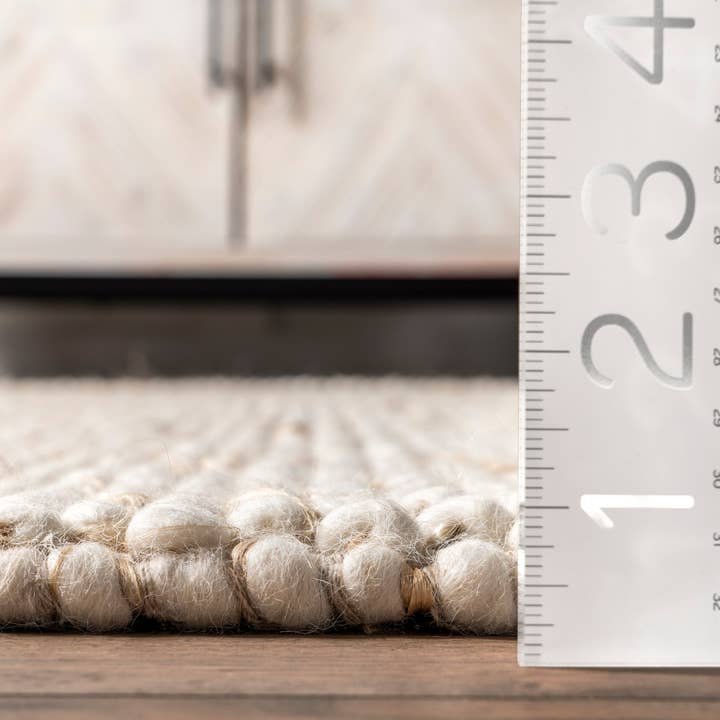 Ivory Deeanna Casual Textured Wool Area Rug for wholesale on Faire1