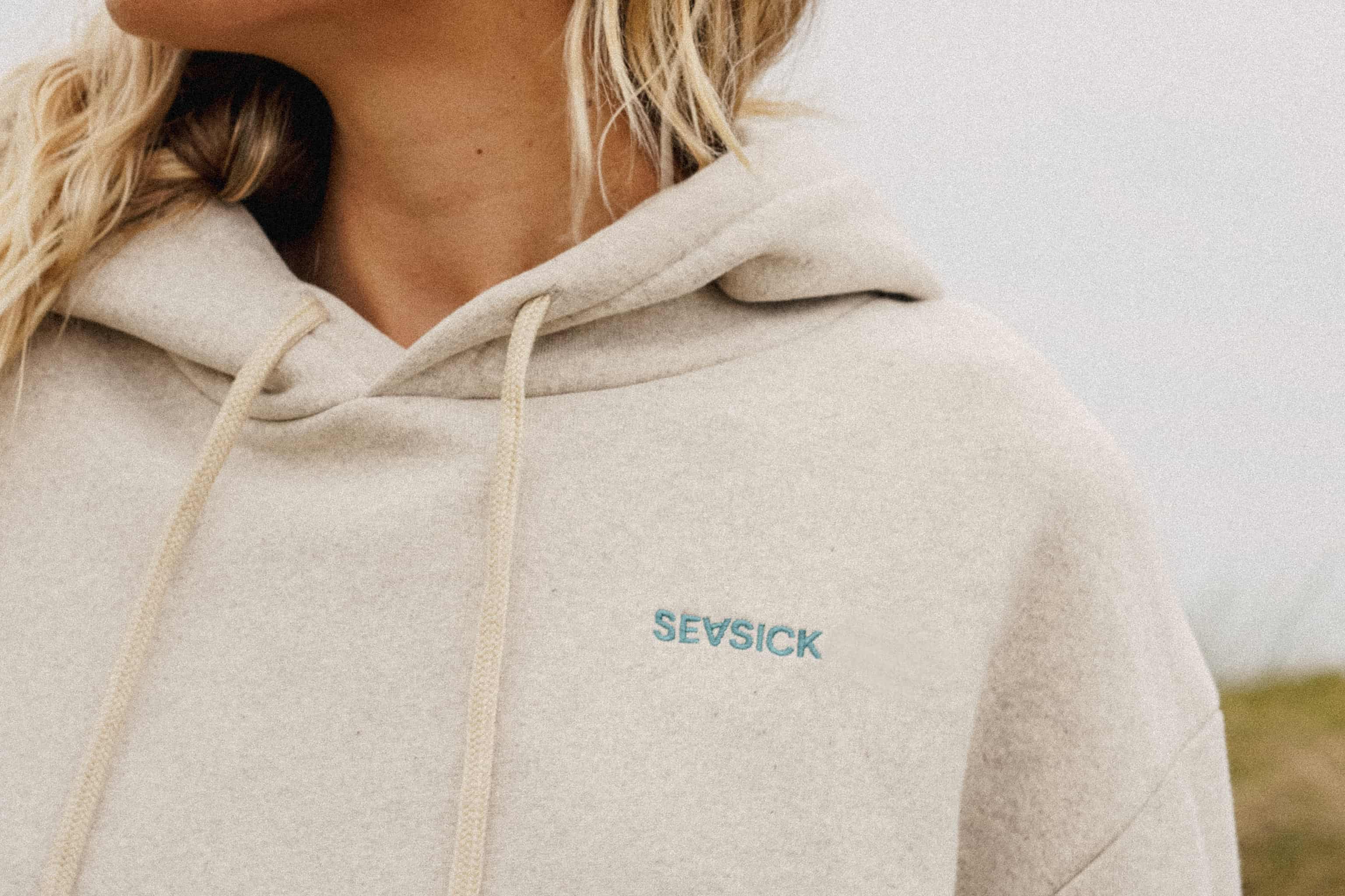 SEASICK - Wholesale Hoodie - Unisex - OCEAN PEOPLE - ORGANIC COTTON BEIGE UNISEX SURF HOODIE4