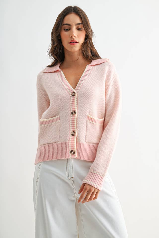 Camellia - Wholesale Knit Sweater - Women's - CW10236E HERRINGBONE KNIT CARDIGAN32