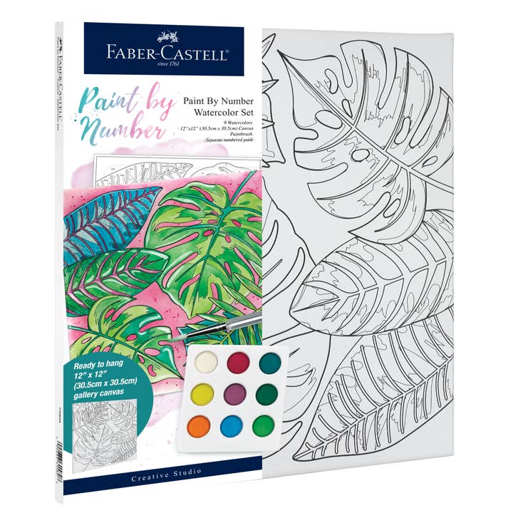 Watercolor Paint by Number Tropical Wall Decor Craft for wholesale by Faber-Castell / Creativity for Kids