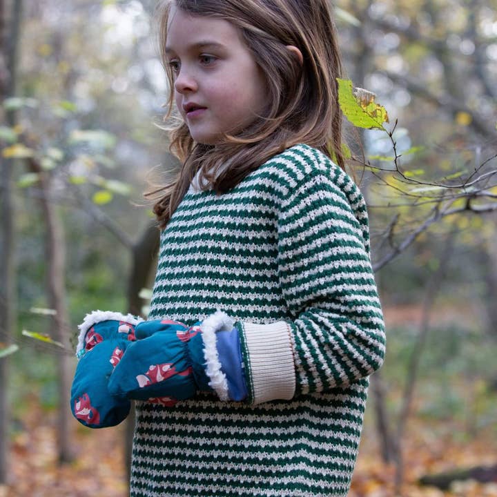 Olive Striped Snuggly Knitted Jumper for wholesale by Little Green Radicals