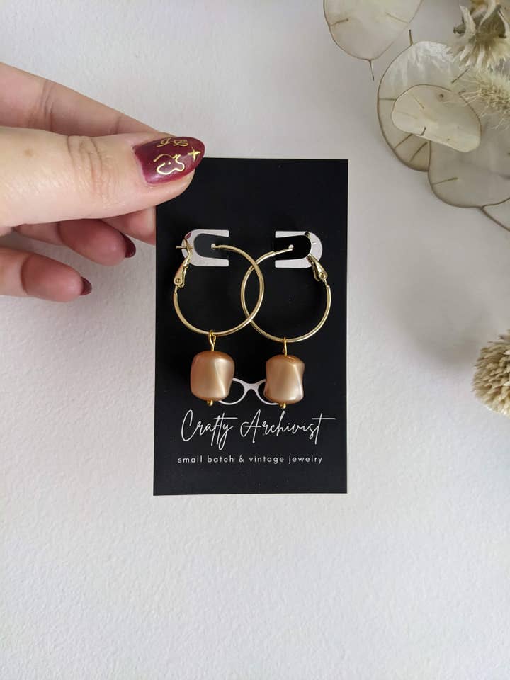 Aros Vintage Pêssego Moonglow por atacado de Crafty Archivist