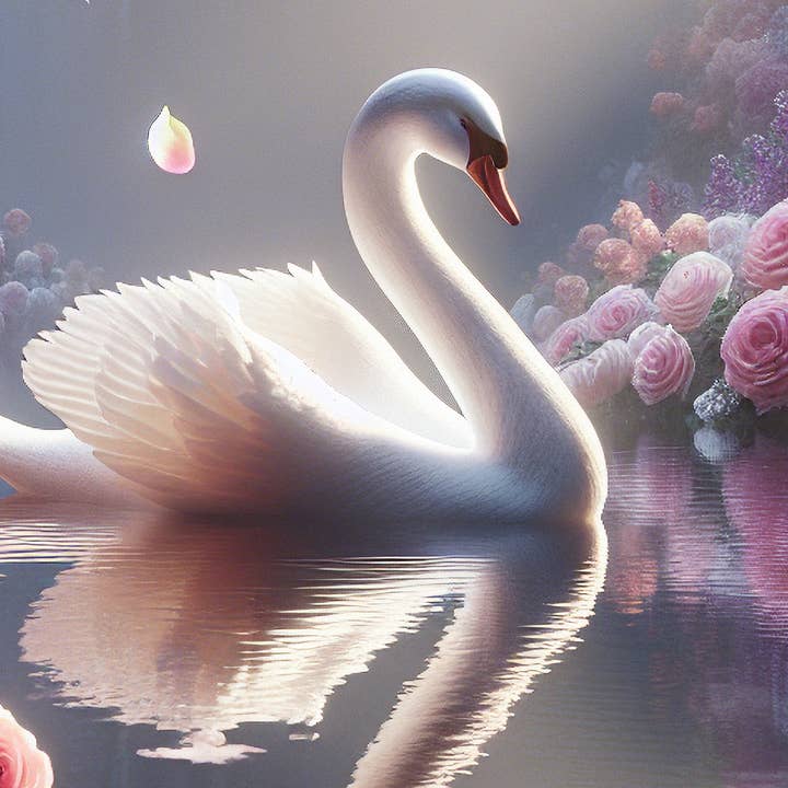 Mauve Swan - A1 size large scale decoupage paper for wholesale by Mint by Michelle