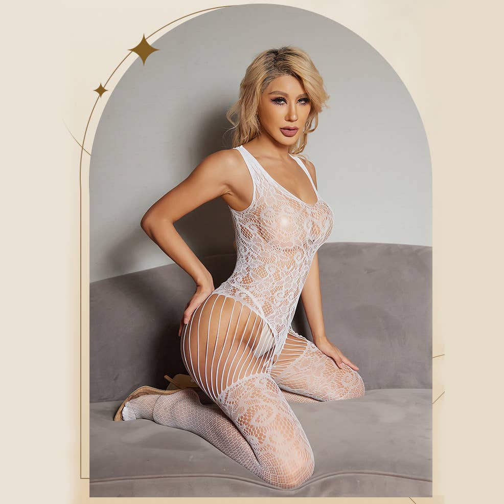 Sweetkama – wholesale Lingerie bodysuit – Women's – Glow in the Dark Sexy See Through Fishnet Bodystockings10