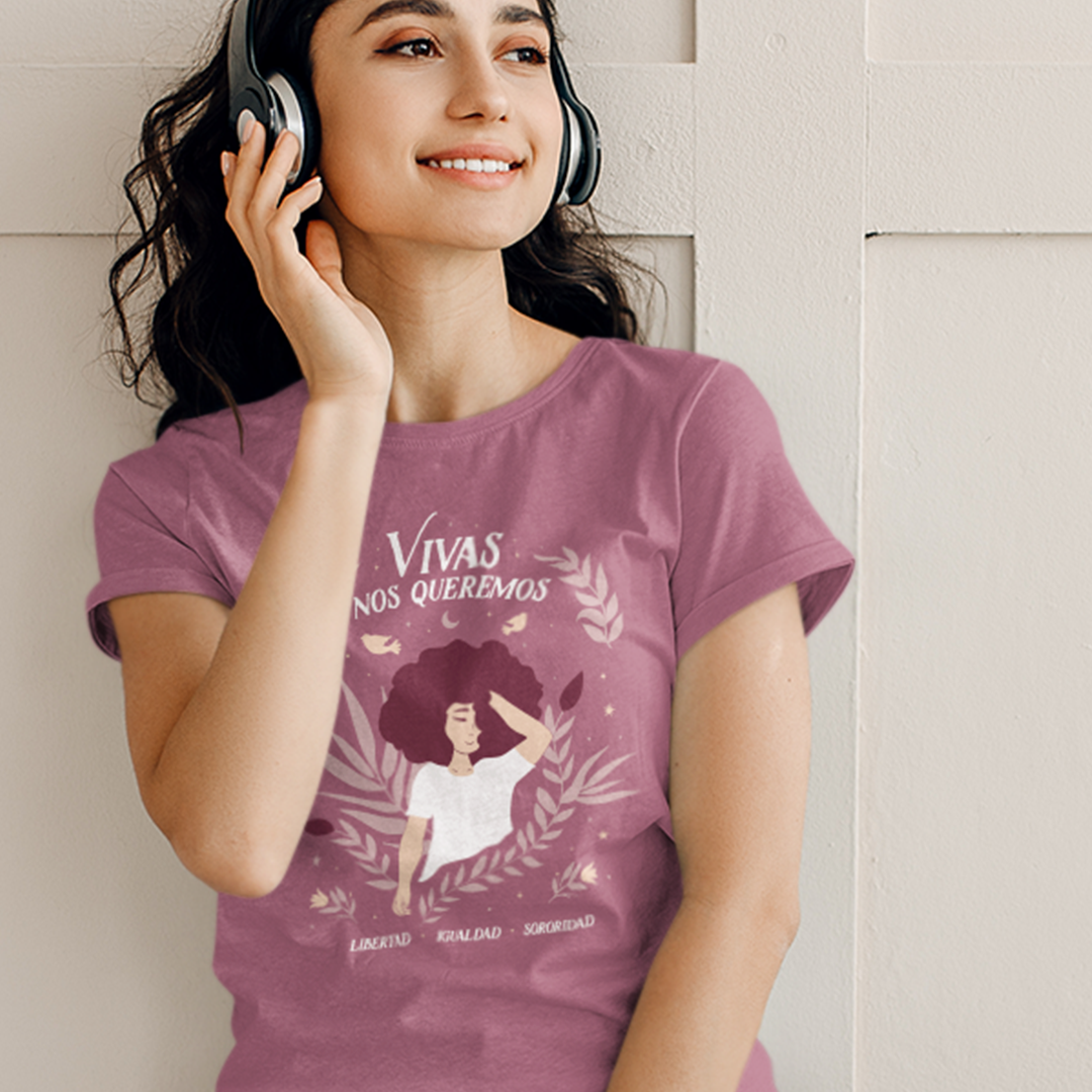 FEM – wholesale Screen printed t-shirt – Women′s – Vivas we love each other 💪💜3