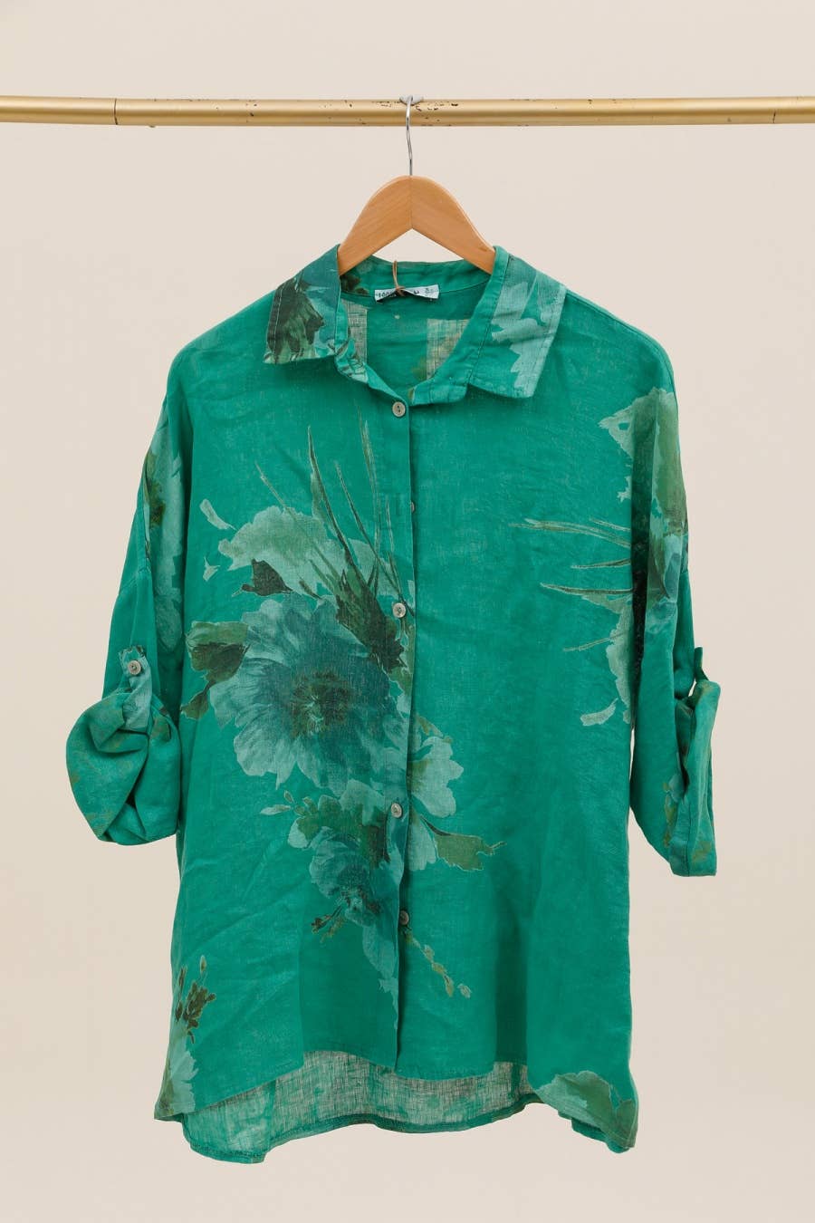 LÉA & LUC - Wholesale Dress - Women's - Floral print shirt in 100% Linen REF. 20090/515