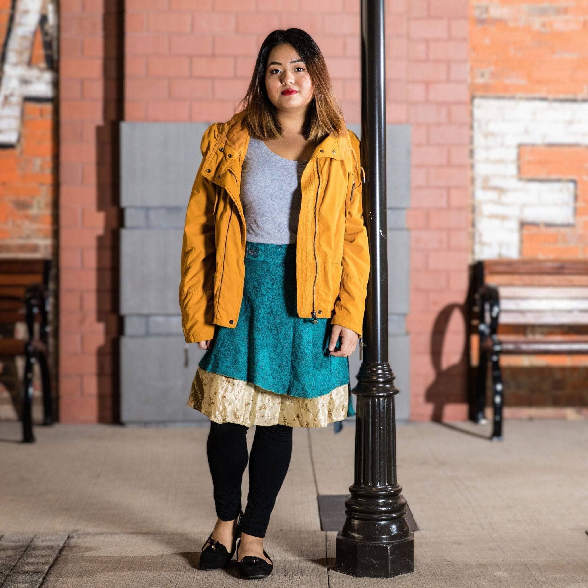 Darn Good Yarn - Wholesale Skirt - Women's - Knee-Length: "Mini" Sari Wrap Skirts17