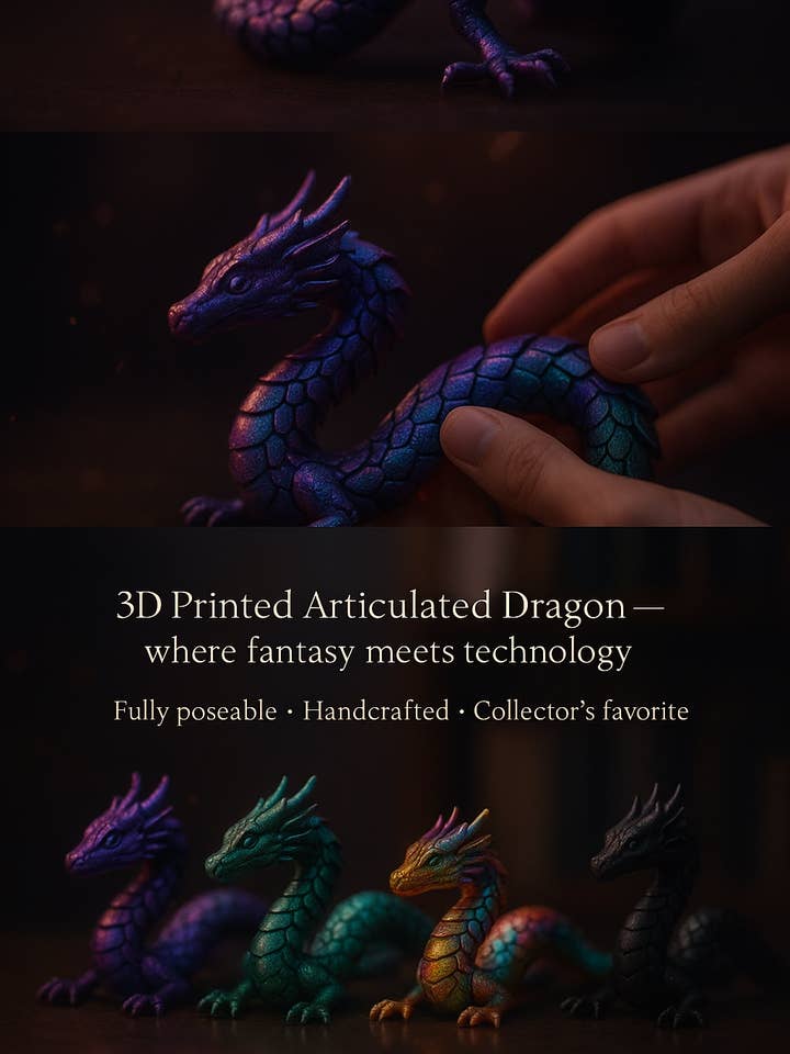 Dragão Articulado Impresso em 3D - Brinquedo de Mesa Fantasia & Colecionável por atacado de SNACK’D