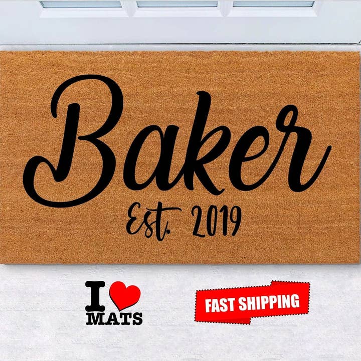 iLovemats Customized Doormats - Wholesale Door Mat - Family Name Doormat, Est. Doormat, Customize Doormat, Unique Doormat ‖ Personalized Doormat, Wedding Gift‖ Funny Mat, Gift for her Custom